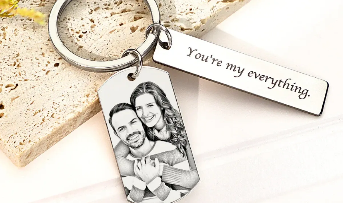Engraved photo keychains