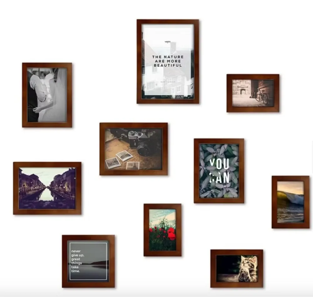 北歐簡約相框牆 咖啡色 10入組合 室內設計 照片牆 佈置 裝飾